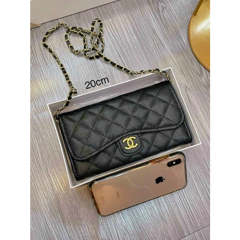 [Sẵn] Ví nữ da hạt kèm dây đeo chéo full hộp