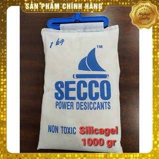 Hạt hút ẩm treo container, tủ quần áo, nhà kho Silica gel có móc loại 1000gram