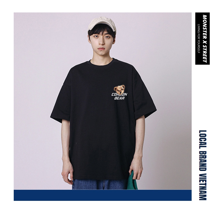 Áo thun unisex MONSTER X STREET Gấu Cordi phông tay lỡ nam nữ form rộng Local Brand