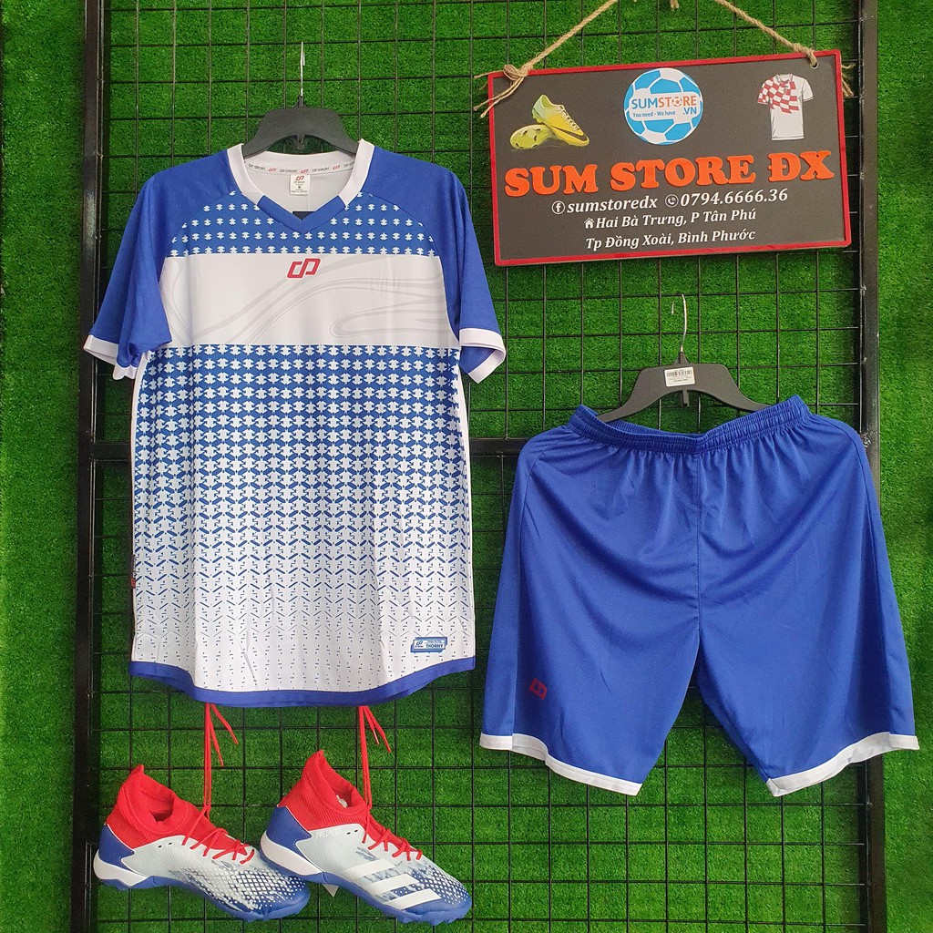 Thorny Trắng - Áo Đá Banh Không Logo CP Sport  Vải Thun Lạnh Cao Cấp