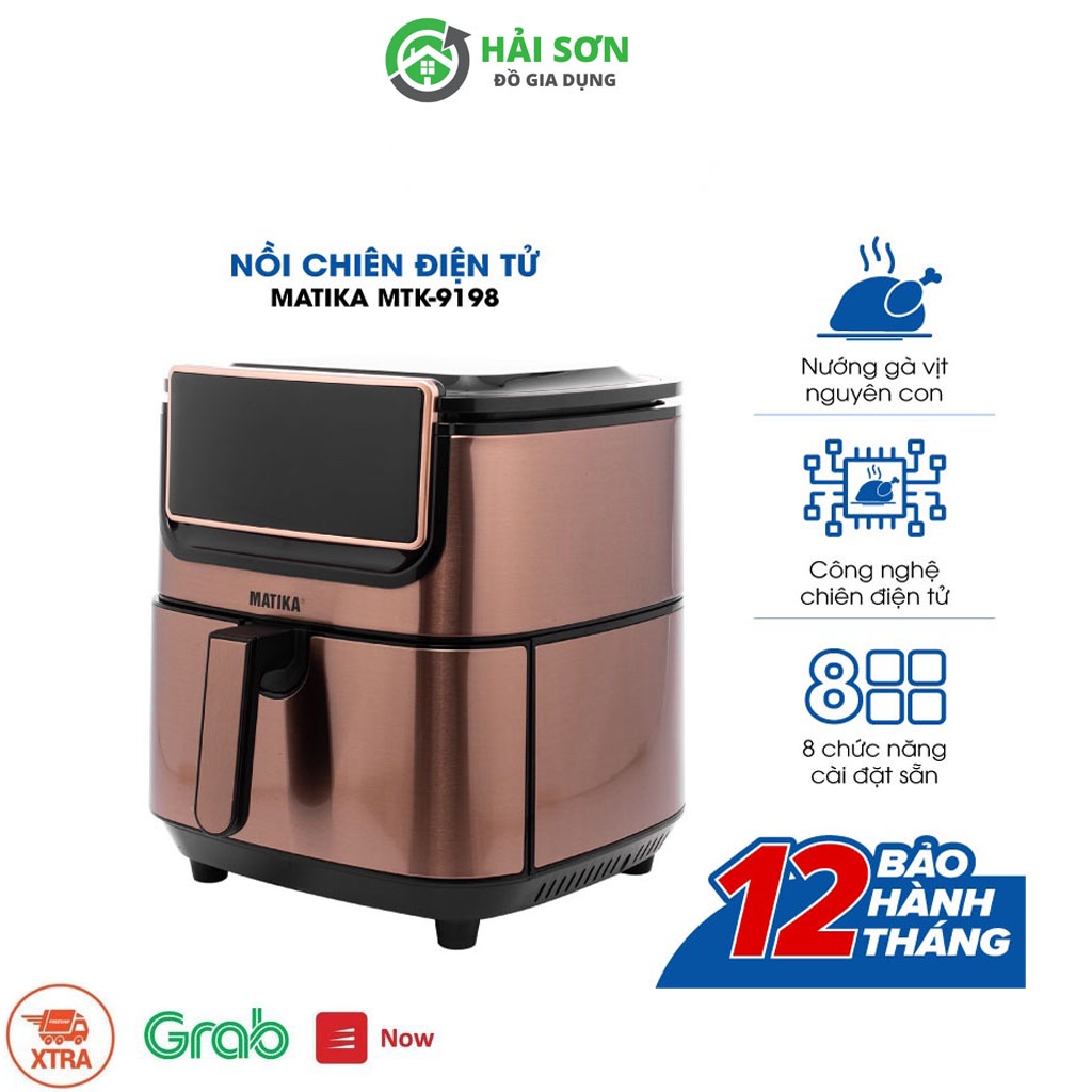 Nồi chiên không dầu MATIKA,nồi chiên điện tử dung tích 9.8L 1800W MTK-9198