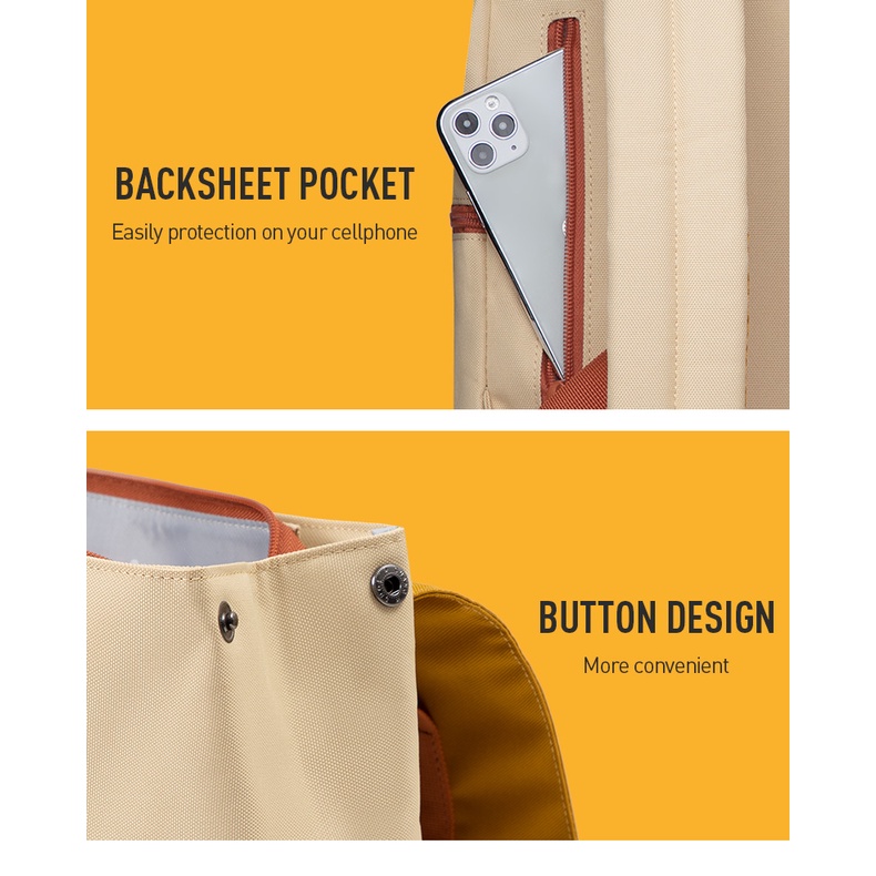 MAH Siro Ba lô nữ màu sắc tương phản Ba lô máy tính xách tay phong cách Anh Túi xách tay đi học