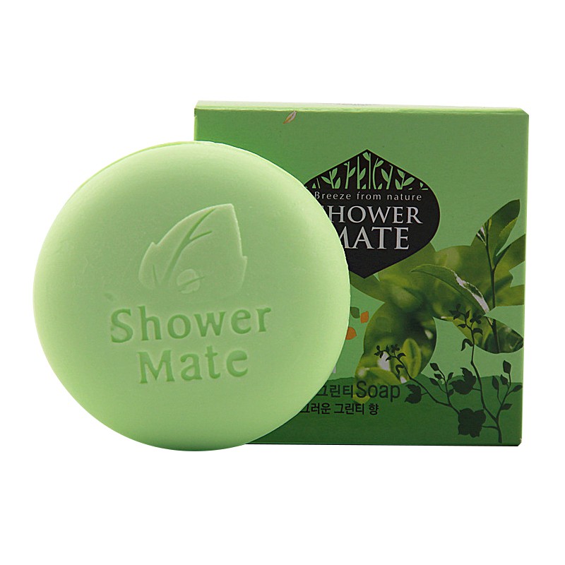Xà bông chứa nhiều vitamin antioxidants Shower Mate Olive & Green Tea 100g - Hàng Chính Hãng