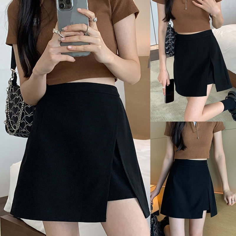 Chân Váy Chữ A Lưng Cao Xẻ Tà Thời Trang