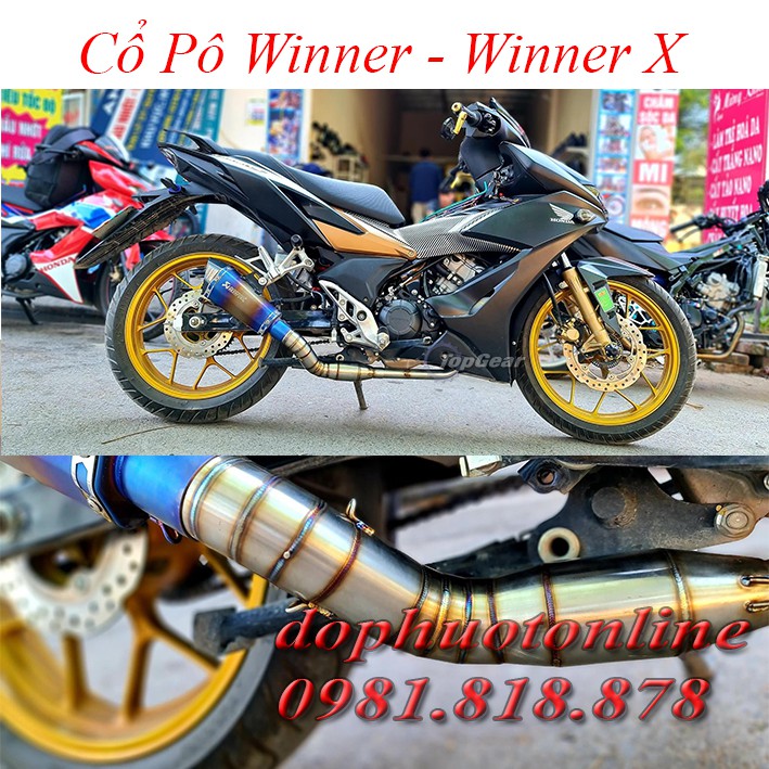 Cổ Pô Winner Winner X Cổ Bầu Tổ Ong inox 304 Có lỗ cảm biến