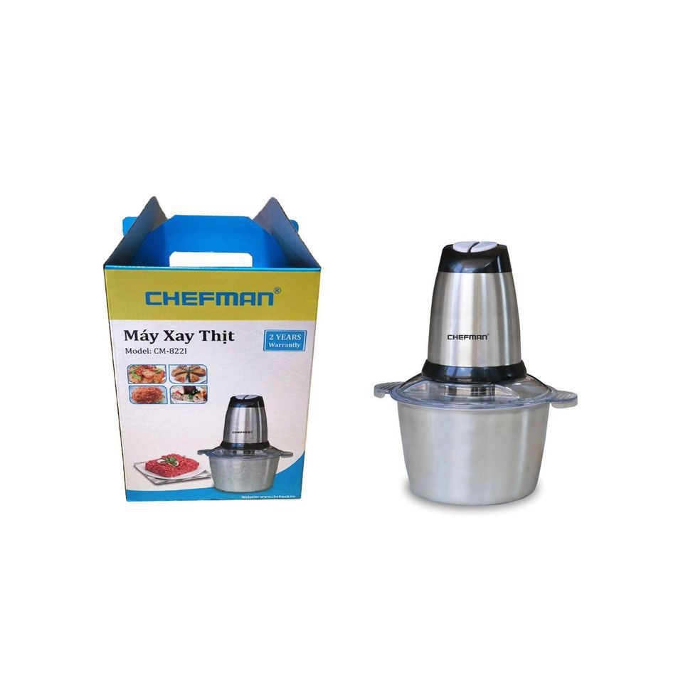 (Bh 2 năm) Máy xay thịt Chefman CM-822i công suất 300W cối xay inox siêu bền xay nhuyễn mọi loại thịt