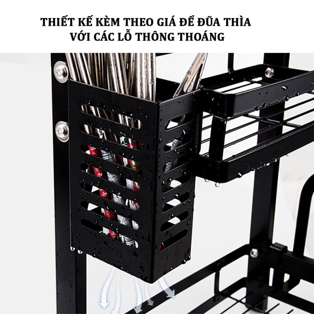 Kệ Để Gia Vị Đa Năng Chữ L 2 Tầng 3 Tầng - Kèm Giỏ Đũa  Giá Để Giao Thớt - Sơn Tĩnh Điện Cao Cấp - Chính hãng miDoctor