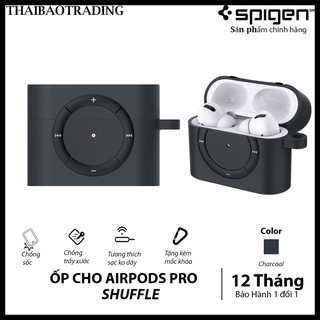 [ SẢN PHẨM CHÍNH HÃNG ] VỎ ỐP CHO AIRPODS PRO SPIGEN SHUFFLE CHARCOAL - MÀU XÁM - THAIBAOTRADING