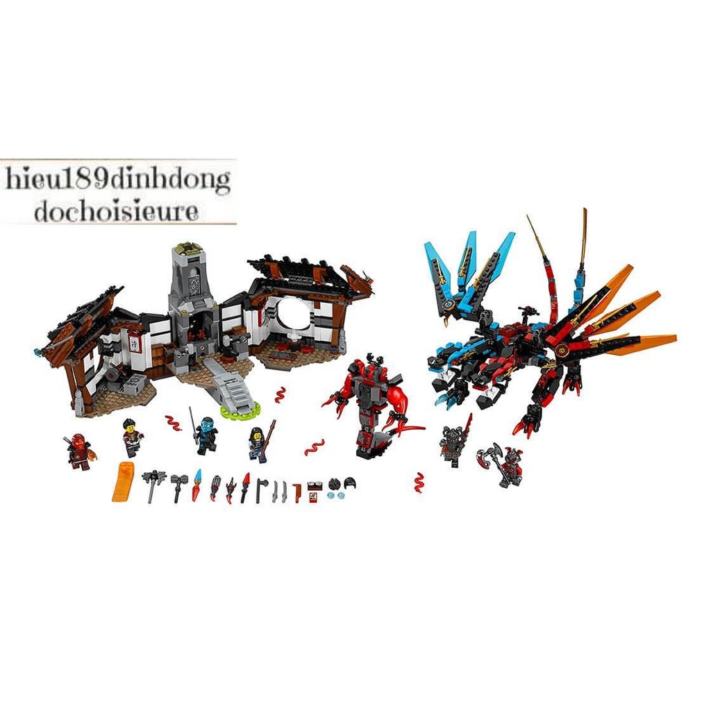 Lắp ráp xếp hình NOT Lego Ninjago movie 70627 Lepin 06041 SY861 Lele 31022 Bela 10584 : Lò Luyện Sức mạnh của rồng 2 đầu