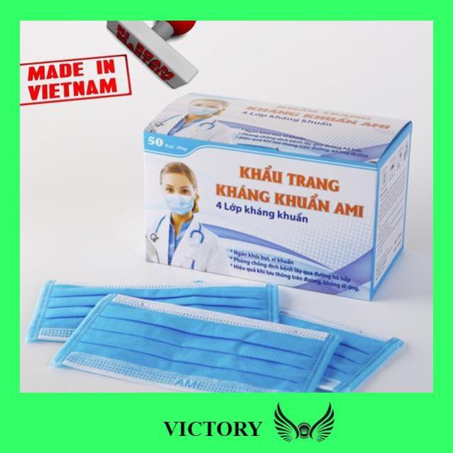 [KHẨU TRANG Y TẾ] [10 Xanh 4L💝]Combo 10 hộp Khẩu Trang Y Tế Mầu Xanh 4 lớp 50 chiếc 1 hộp, AMI - Nhật Lệ | BigBuy360 - bigbuy360.vn