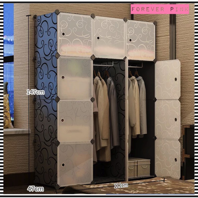 Tủ nhựa ghép 12 ô đa năng để đồ loại ô lớn sâu 47 (chọn hình theo phân loại) -  bảo hành 1 năm