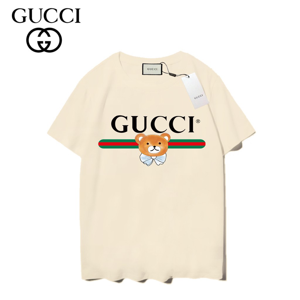 Áo Thun Tay Ngắn Chất Liệu Cotton In Chữ Gucci Thời Trang Dành Cho Cả Nam Và Nữ
