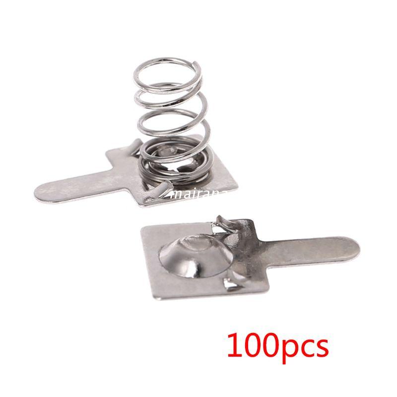Bộ 100 tấm lò xo bằng kim loại gắn cực âm và cực dương pin