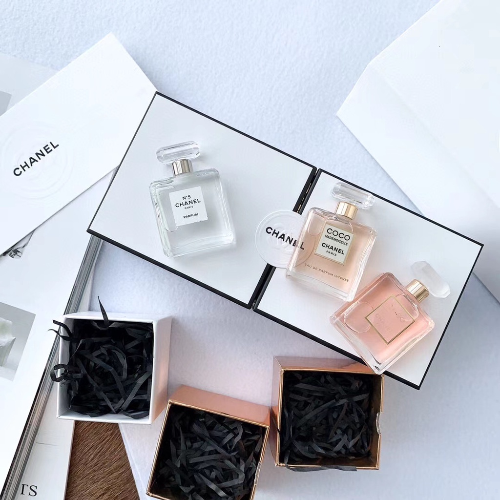 CHANEL Christmas limited three-piece box luxury gift box 7.5ml No nozzle wooden box packaging
