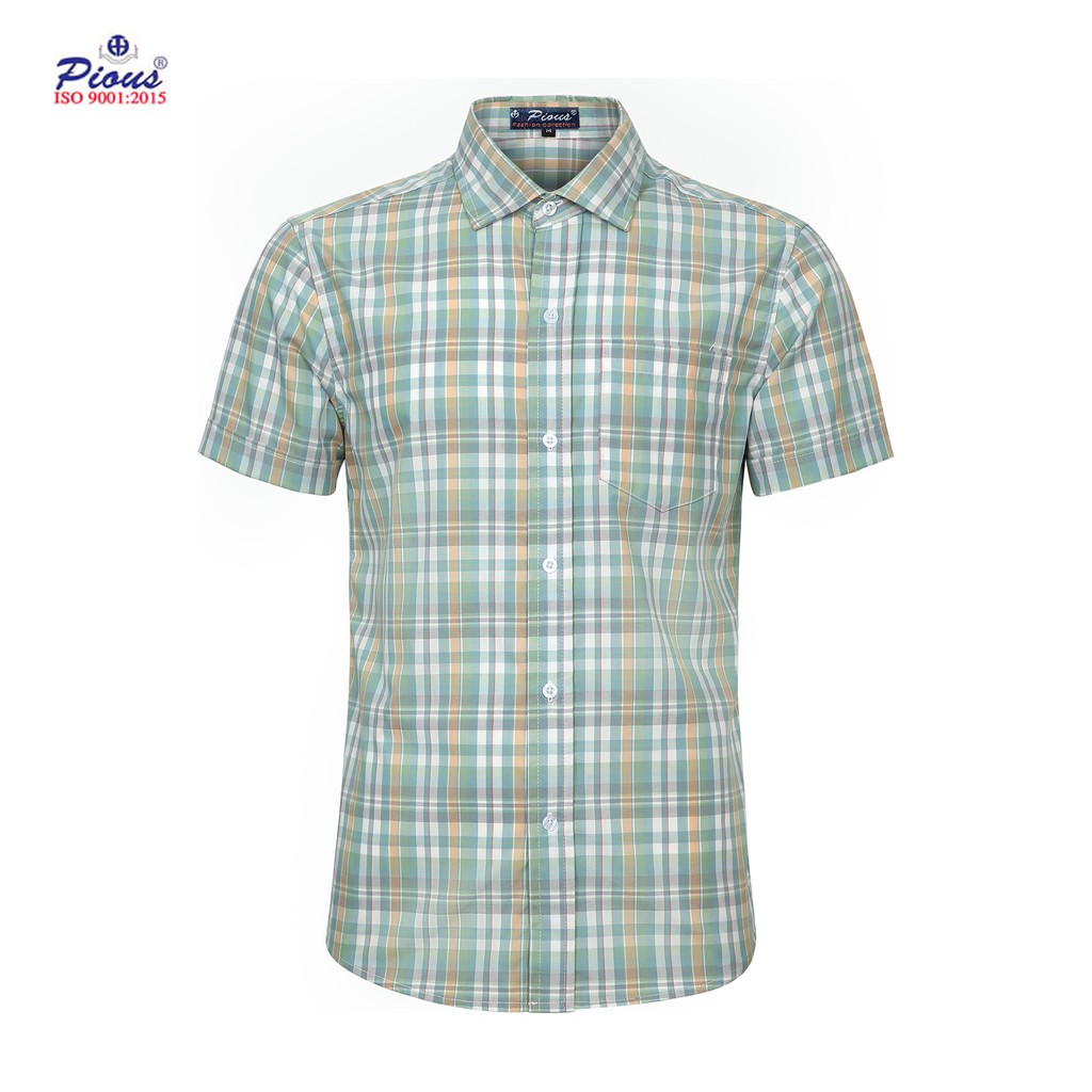 Áo sơ mi nam caro cao cấp ngắn tay Pious HA315