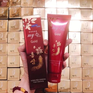 Sữa rửa mặt hồng sâm đỏ My Gold Korea Red Ginseng Foam Cleansing - Trắng da ngăn ngừa mụn