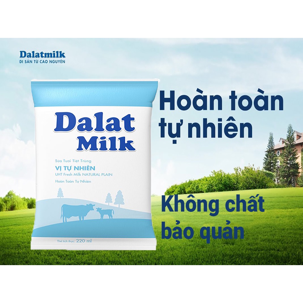 THÙNG 48 TÚI 220ML SỮA TƯƠI ĐÀ LẠT  MILK