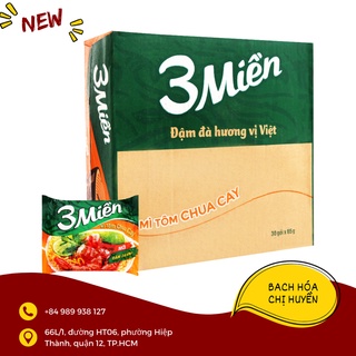 Mì 3 miền tôm chua cay nguyên thùng (30 gói x 65g)