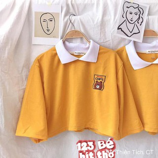 [Free ship toàn quốc] - Croptop HÌNH THÊU gấu con (Xinh chạy đâu cho thoát)