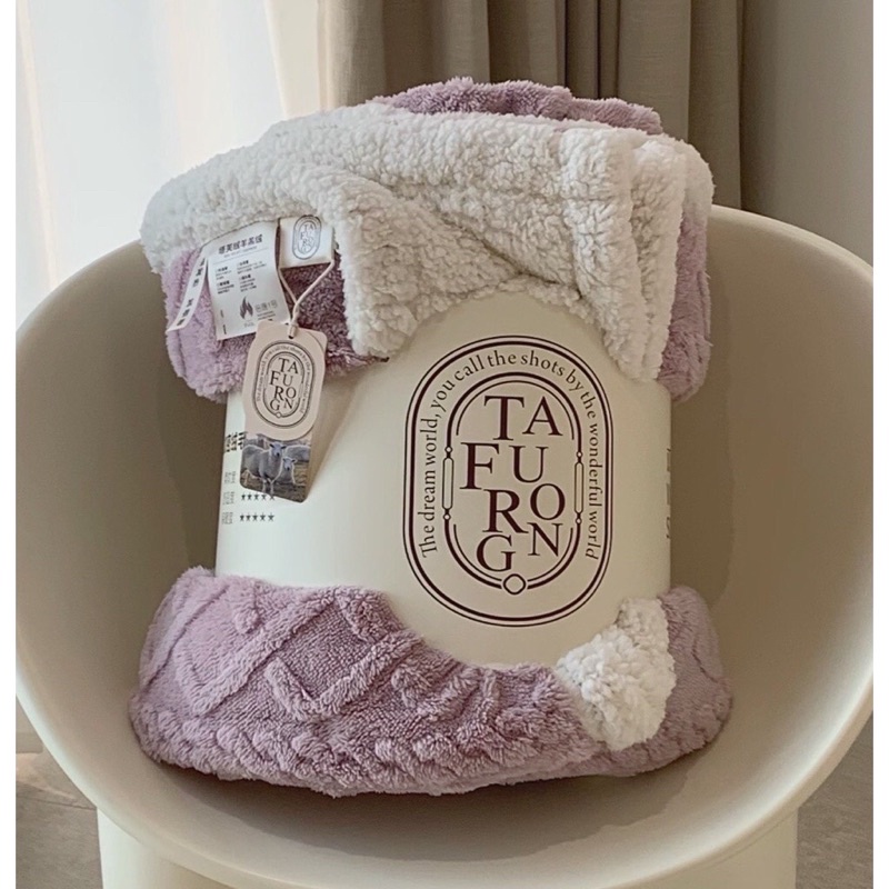 Chăn len lông cừu TAFURONG LOẠI 1, Mền len Mông cổ thế hệ mới kích thước 2mx2m3 nặng 2,6kg