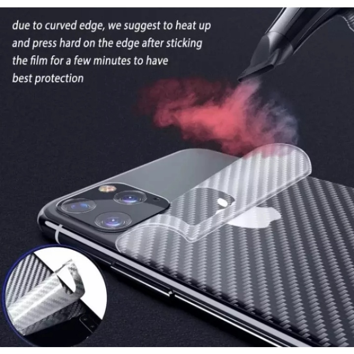 Miếng skin dán lưng Carbon 3D Chống Trầy Xước Bảo Vệ Mặt Sau Oppo Realme C21Y C21 C11 2021