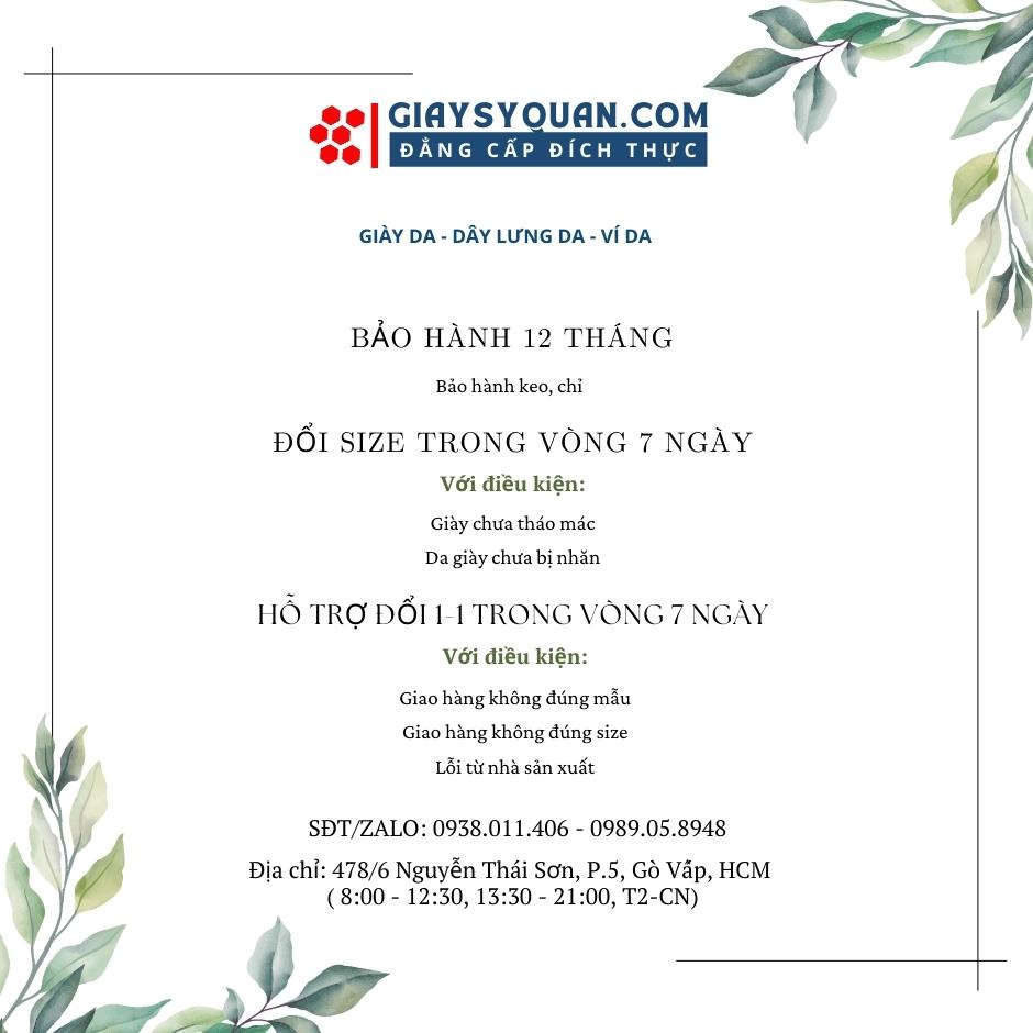 Giày Da Cổ Lửng Đốc Tờ Mũi Bọc Sắt