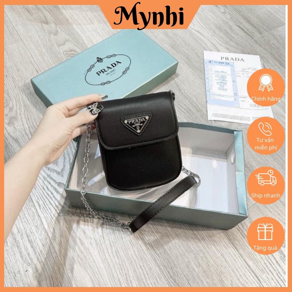 Túi xách mini prada cao cấp, đeo vai đeo chéo 1 màu duy nhất SMN235