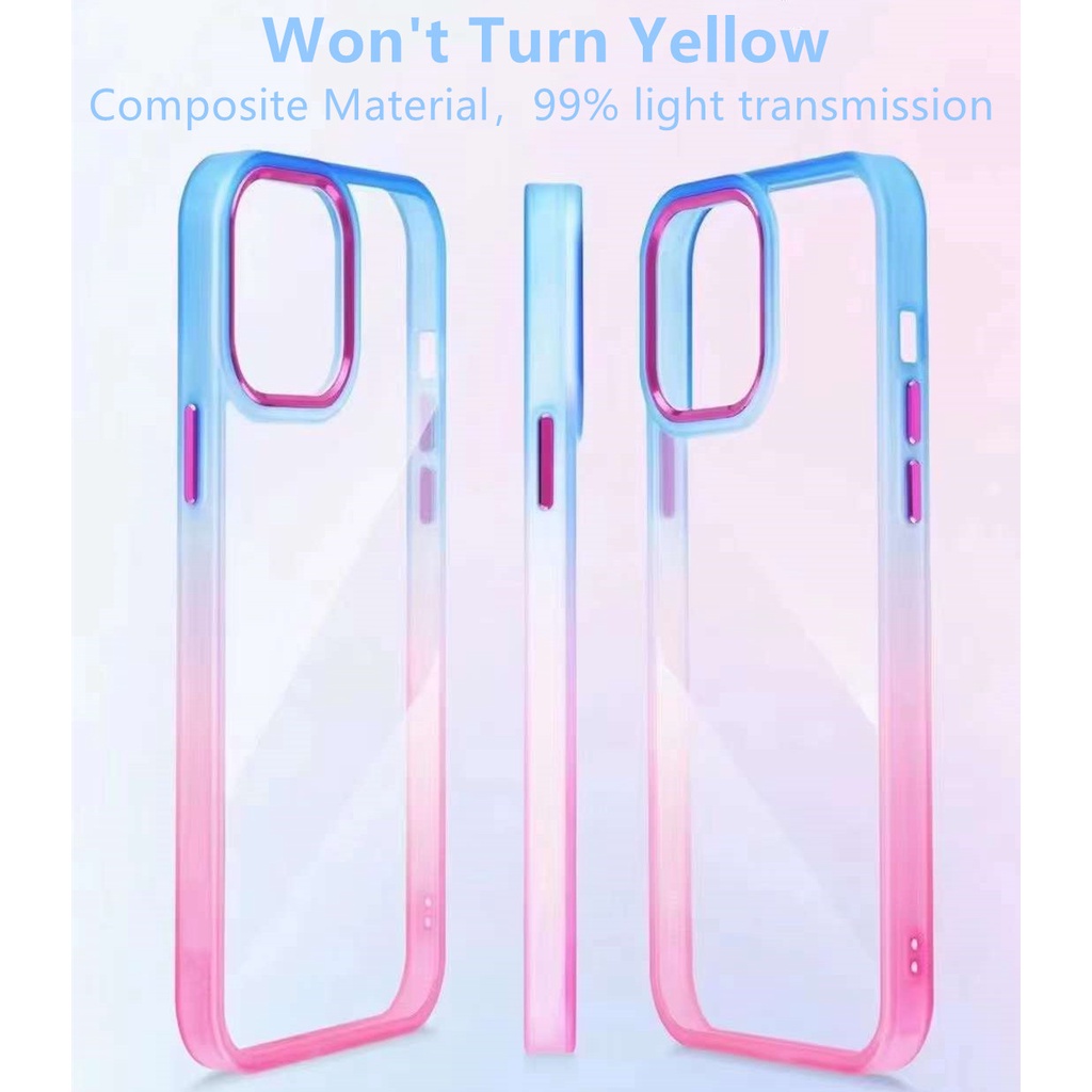 Ốp Điện Thoại Silicon Cứng Chống Sốc Màu Gradient Sang Trọng Cho iPhone 11 12 13 Pro Max 12 Pro 11 Pro Max 12 Pro Max