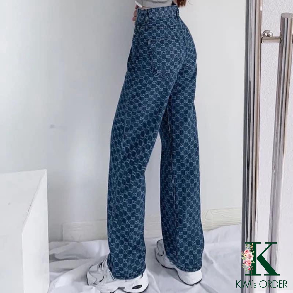 Quần jean ống rộng G.C hot trend cá tính ngầu chất quần jeans ống đứng jeans nam nữ phong cách hàn sang chảnh