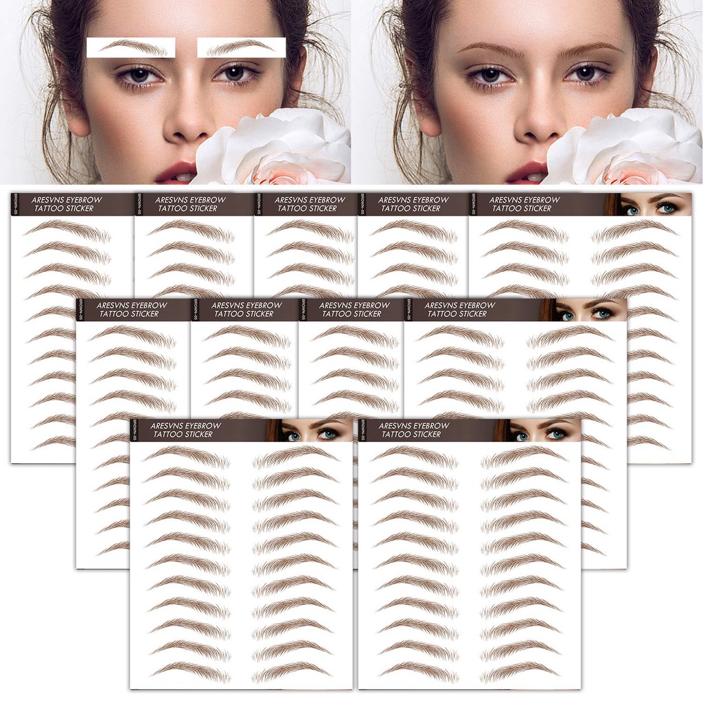 (Hàng Mới Về) Miếng Dán Lông Mày Giả 4d Tự Nhiên Kháng Nước