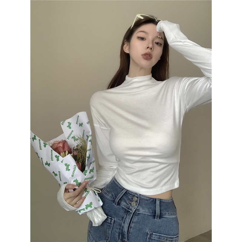 Áo Len Tay Dài Cổ Lọ Thời Trang Phong Cách Hàn Quốc Cho Nữ