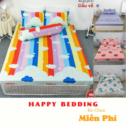 Ga Trải Giường Cotton Poly Nhiều Họa Tiết Mềm Mại Thoáng Mát M2, M4, M6, M8, 2M2  Đủ Kích Thước. Bo Chun Miễn Phí Happy