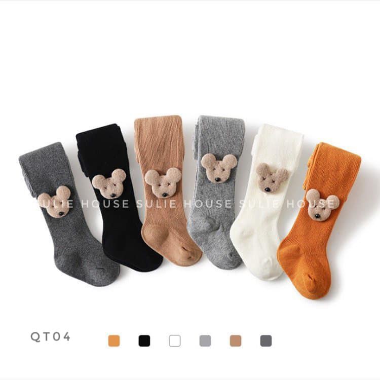 Quần tất len tăm gấu kute cho bé - QT04