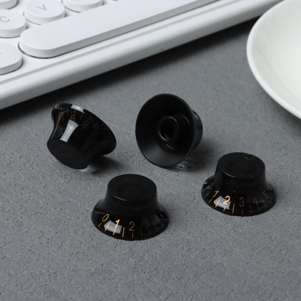 SUSANS Nút Điều Chỉnh Âm Lượng Bass Màu Đen Với Số Màu Vàng Thay Thế Chuyên Dụng Cho Les Paul LP