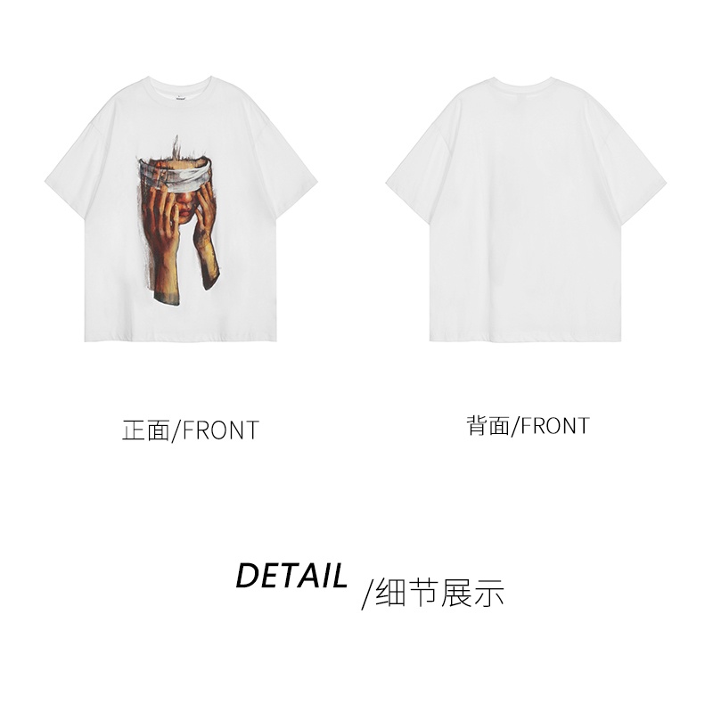 Áo Thun Cotton Trơn Tay Ngắn Dáng Rộng In Hình Thời Trang Retro Dành Cho Nam Nữ Size M-3XL