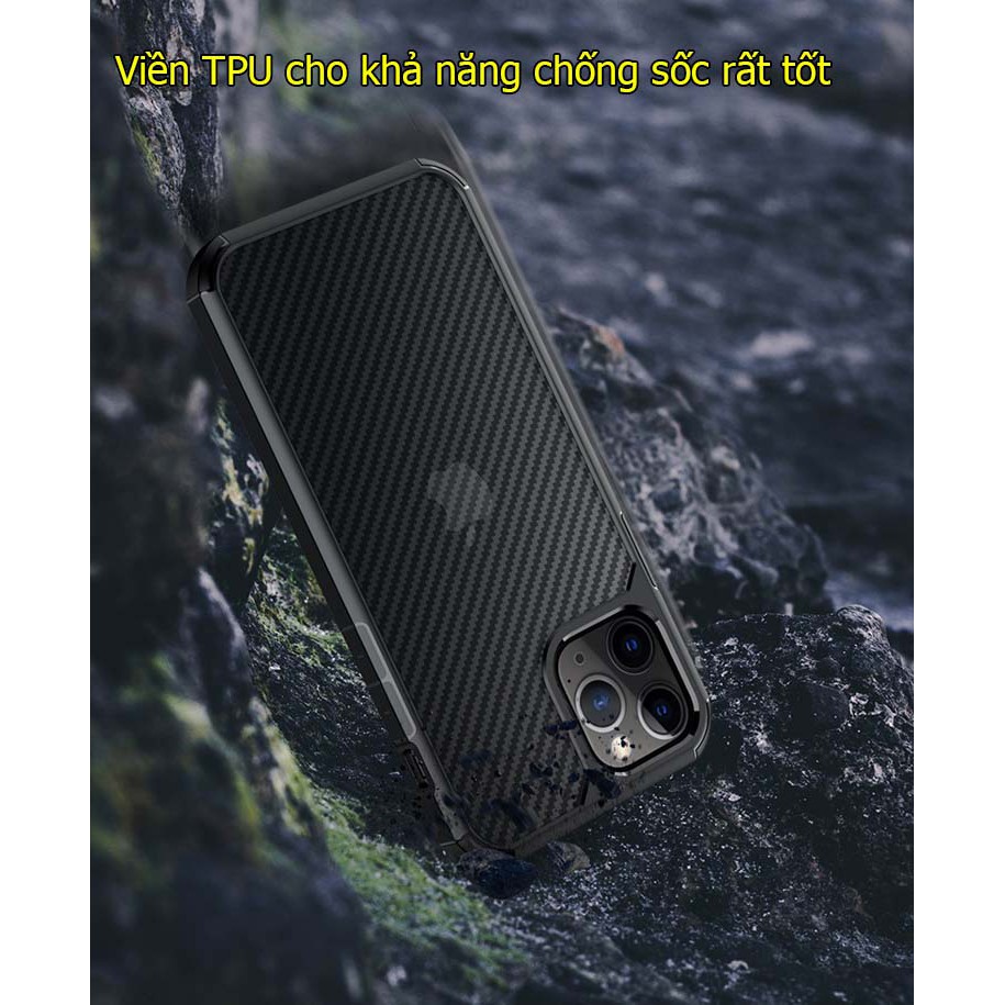 [XẢ HÀNG]Ốp lưng iPhone 12 pro max chống sốc cao cấp vân carbon 3D