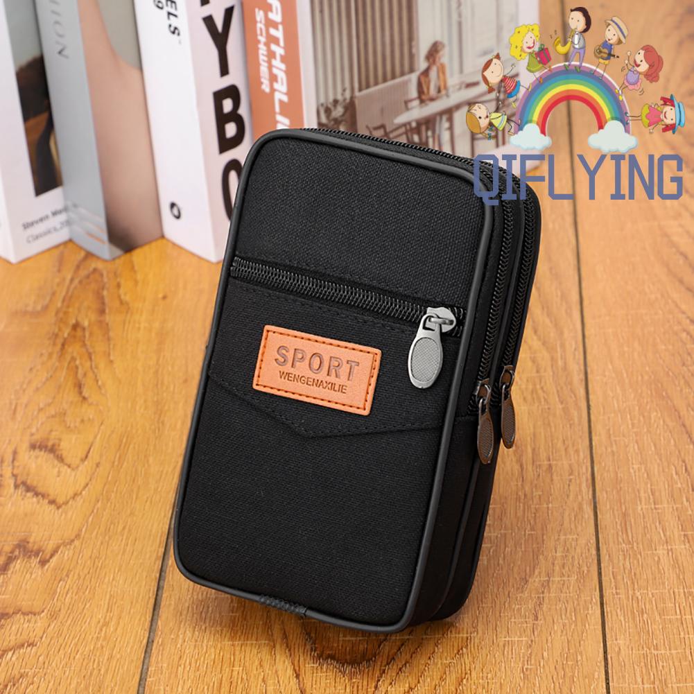 Túi Đeo Thắt Lưng Nhiều Ngăn Đựng Điện Thoại Chất Liệu Canvas Cho Nam