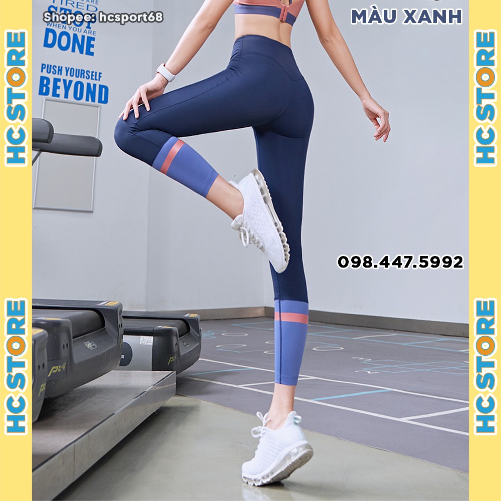 Quần Tập Gym Yoga Nữ QD29 Chất Thun Lạnh Co Giãn 4 Chiều, Cạp Cao, Cách Điệu Ống Quần - HcSport68