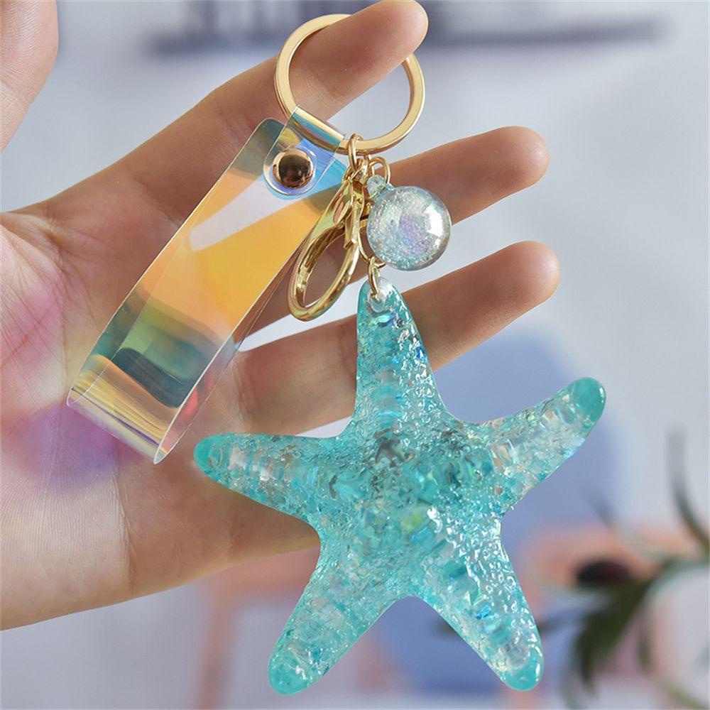 Rebuy1 Móc Khóa Hình Sao Biển Trong Suốt Trang Trí Ba Lô Túi Xách Nữ