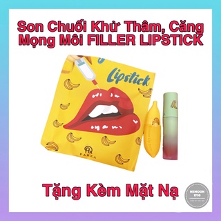 Son Filler Collagen Chuối Khử Thâm Parea cùng son màu Chu Lipstick, giúp môi căng mọng hồng hào