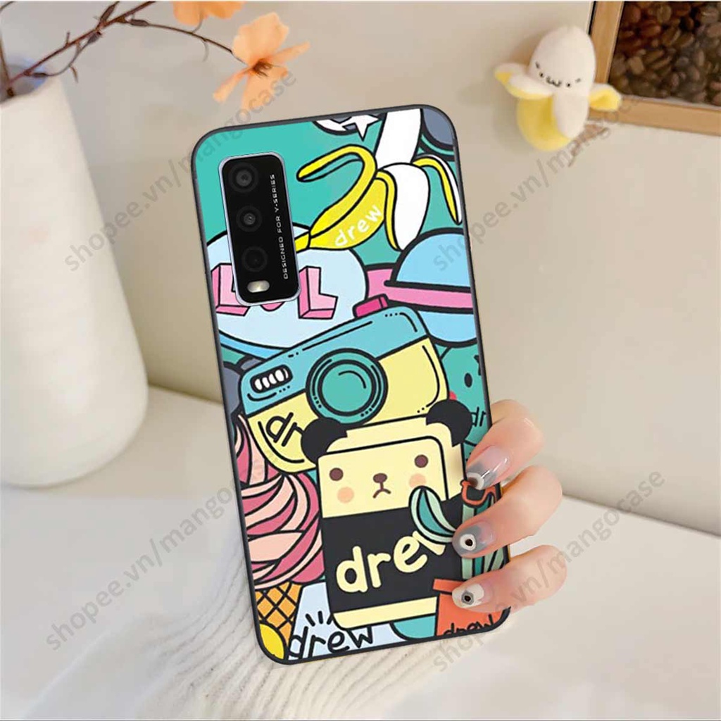 Ốp lưng điện thoại Vivo Y20 drew, kaws, bape cao cấp, vỏ ốp rẻ đẹp