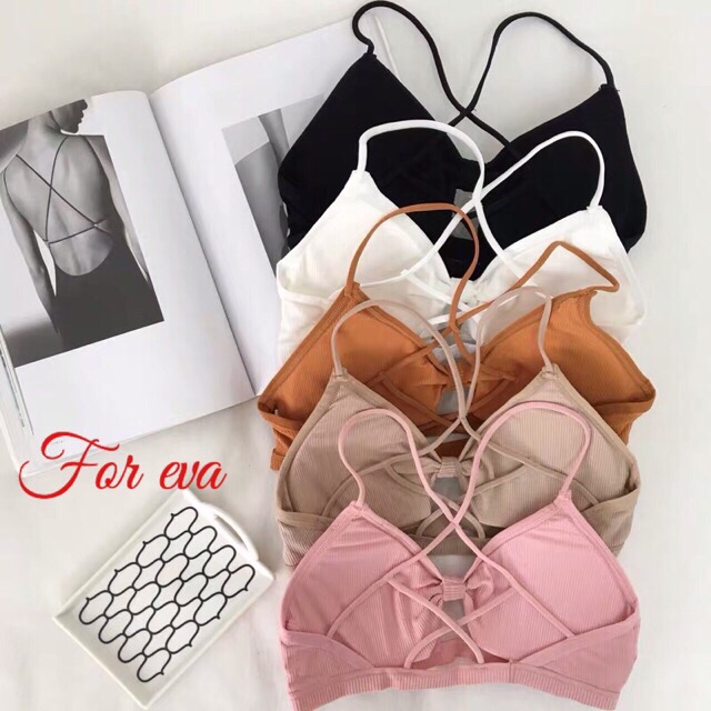 (Hàng hot) Áo bra gân tăm hình nơ nhiều màu cực xinh 10294