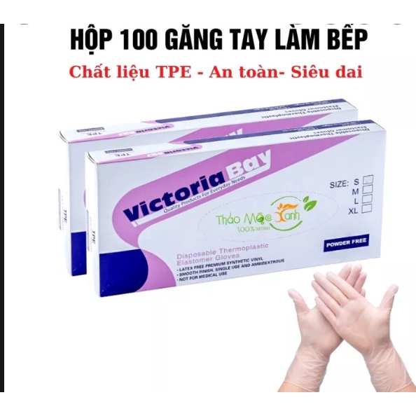 Hộp 100 găng tay nấu ăn siêu dai Victoria Bay