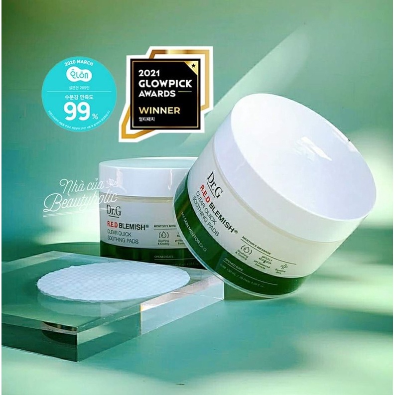 PAD giảm nhiệt dưỡng ẩm DR.G RED BLEMISH CLEAR CLEAR QUICK SOOTHING