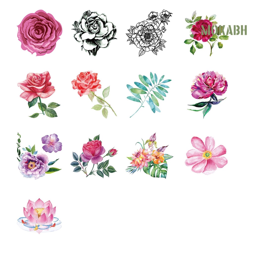 Hình Xăm Dán Tạm Thời Họa Tiết Hoa Chống Thấm Nước Lâu Trôi