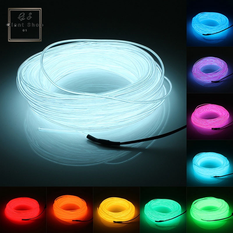 EL Wire Neon Glowing Light Battery Powered Waterproof LED Strips for Halloween Christmas