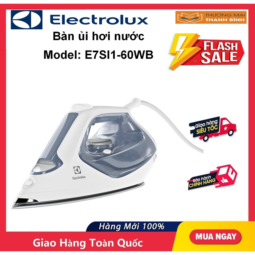 [Mã ELHADEV giảm 4% đơn 300K] Bàn ủi hơi nước Electrolux E7SI1-60WB 2400W