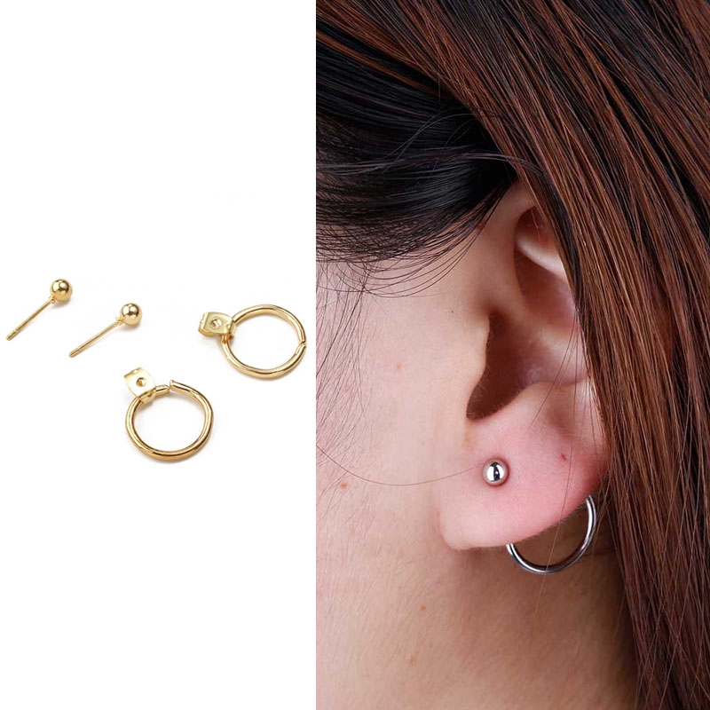 Khuyên Tai Kim Loại Mạ Vàng Họa Tiết Hình Học Thời Trang | BigBuy360 - bigbuy360.vn