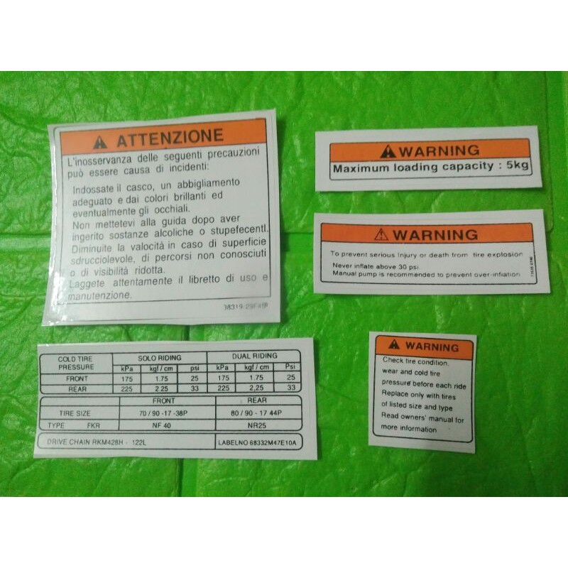Bộ tem thông số xe Suzukii Viva new