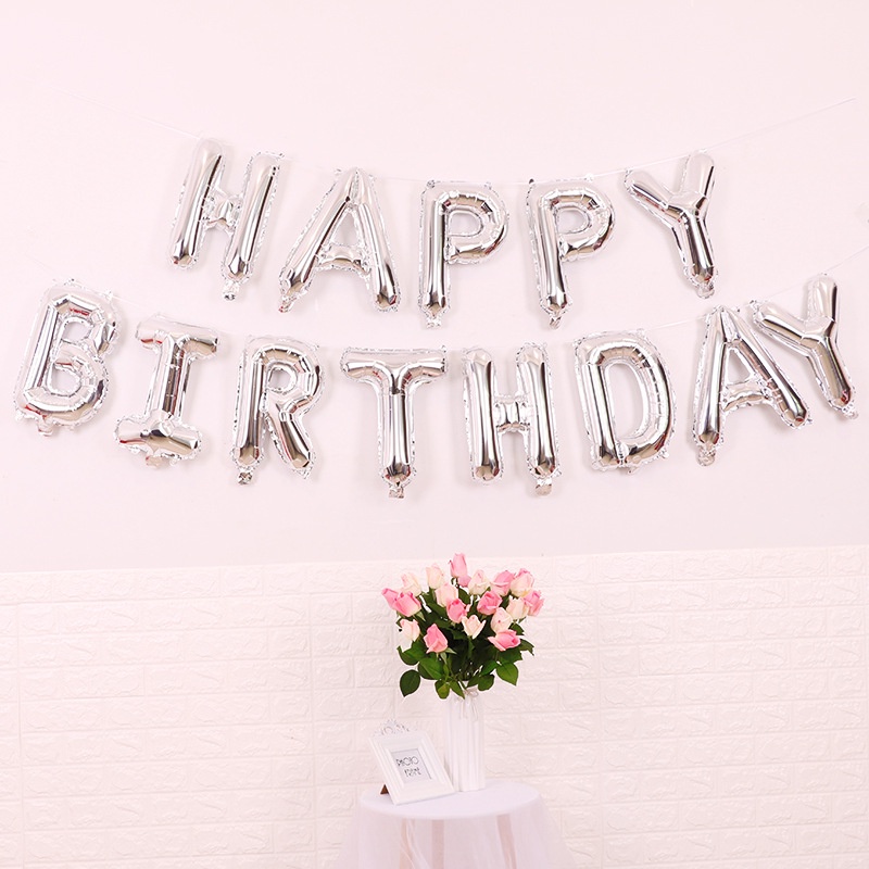 Trọn bộ chữ chúc mừng sinh nhật happy birthday,bóng nhôm ,bóng bay trang trí tiệc cưới sự kiện, happy ,day, love